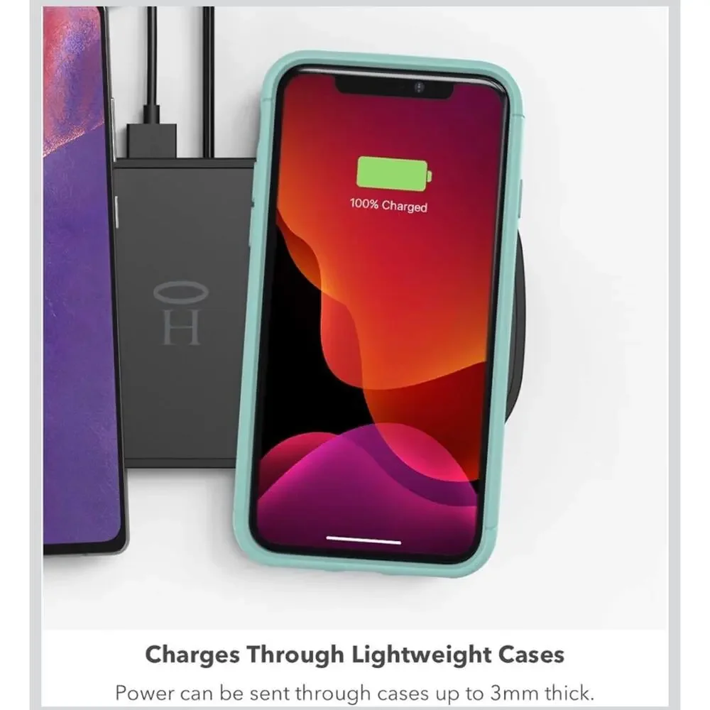 Halo Dual Wireless Charging Pad, Apple and Samsung Compatible, NWT, Open Box